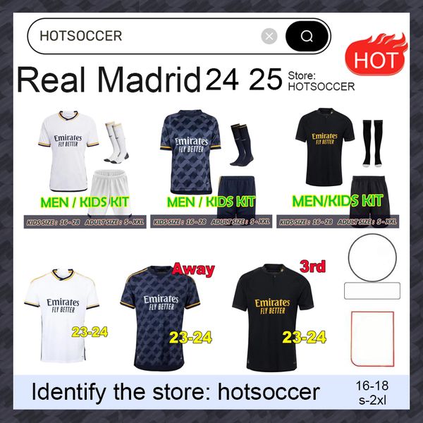 23 24 MBAPPE BELLINGHAM Reals MaDrIDs Футбольная майка Y-3 Kids Kit 2023 2024 Домашняя выездная третья футбольная рубашка Y3 Camiseta RODRYGO VINI JR