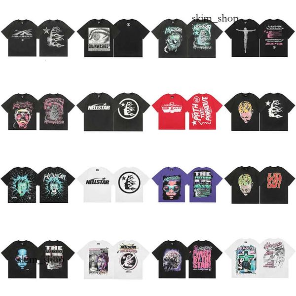 Erkek tasarımcı tişört hellstar gömlek grafik tee hip hop yaz moda tees bayan tasarımcılar üstleri pamuk tişörtler polos kısa kollu hig 753