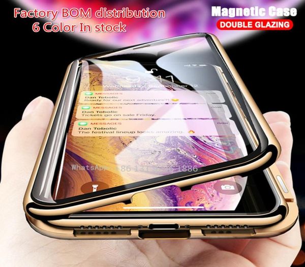 Металлический магнитный корпус адсорбции для iPhone 13 12 11 Pro XS Max X XR Case Case Doubleded Glass Magnet для iPhone 13PROMAX 13PRO 16125027