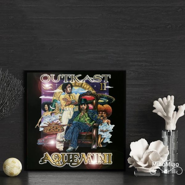 Calligrafia Outkast Aquemini Copertina di un album musicale Poster Stampa artistica su tela Home Decor Pittura murale (senza cornice)