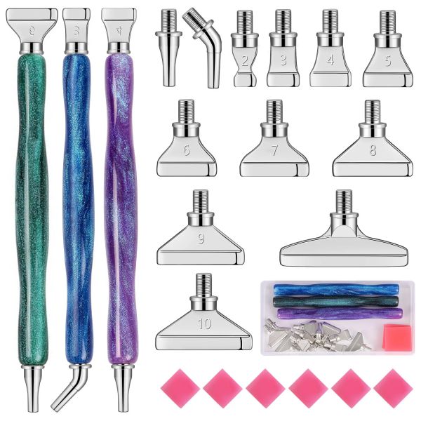 Stitch 22pcs/set Resina Diamond Painting Penna Ecofriendly Sostituzione Pennello Pennello Multi Plears Punta Penne fai da te Strumento