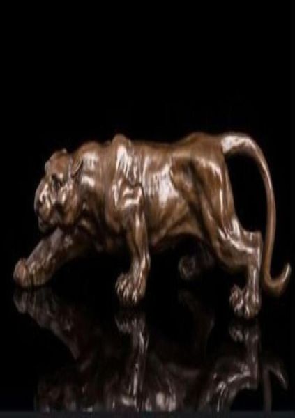 16 Zoll Art Deco Leoparden Bronzeskulptur Kubismus Panthers Statue8977437