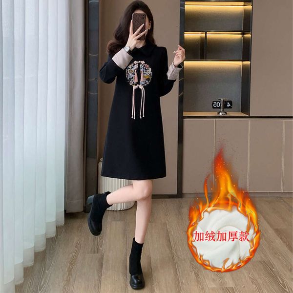 Nuovi abiti cinesi, abito cheongsam nero migliorato, sensazione di fascia alta autunnale e invernale da donna, temperamento super bello, stile da dea