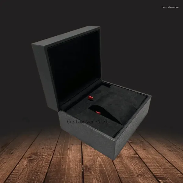 Uhrenboxen Fabrik Großhandel Schwarze Holzkiste mit Etikett und Karte kann individuell gestaltet werden 904L Uhren Geschenketui