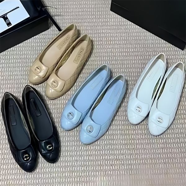 Damen-Designer-Schuhe in Schwarz, Ballerinas, französische Paris-Luxus-Loafer, gestepptes Leder, Ballerinas mit runder Zehenpartie, Damenschuhe