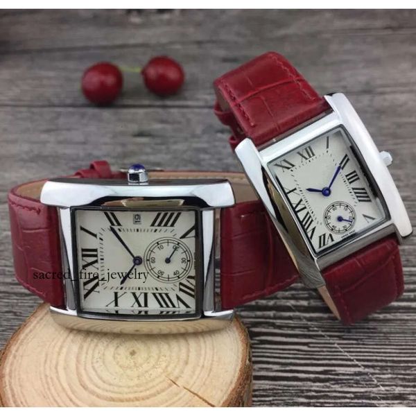 2023 Кожаные запястья часы для модного бренда Luurury Square Watch Watch Lady Girl Hollow Fashion Watches Lady Girl Square Numerals Dial S 4625