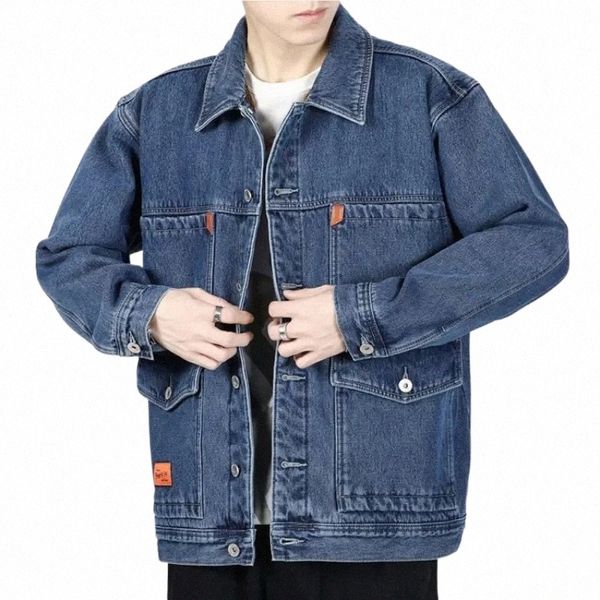 maschio Jean Cappotti Giacca di jeans da uomo imbottita blu Spalle larghe con imbottitura di pecora Calda lana nel prezzo più basso Vintage Nave libera L6tA #