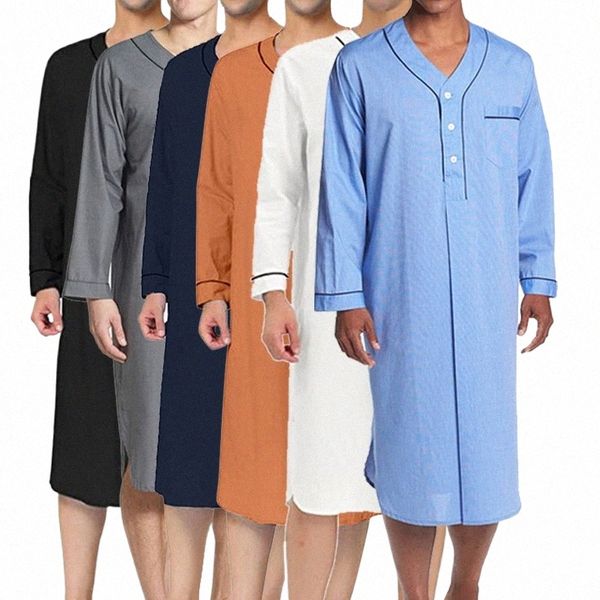 Frühling Herbst Plus Größe Cott Roben Pyjamas Lg Hülse männer Schlaf Roben Leichte Pyjamas Bademäntel Komfort Homewear x34j #