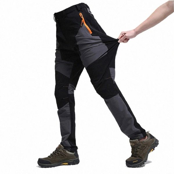 Pantaloni elasticizzati da esterno Pantaloni da uomo resistenti all'usura Traspiranti Pantaloni ad asciugatura rapida Pantaloni da trekking con cuciture protettive UV estive i8Ny #