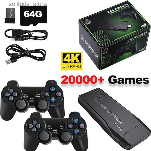 Lettori di giochi portatili Console vintage 4k 20000 Gioco Console per videogiochi portatile M8 Game Stick TV Mini lettore portatile Controller wireless Regalo di Natale Q240326