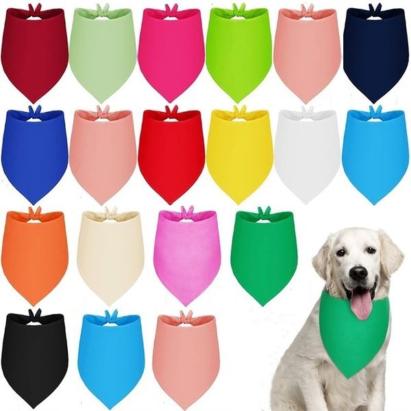 Transferência de calor animais de estimação cachecol triangular vestuário para cães cor sólida gatos e cães neckband pet-cão saliva toalha t9i002595