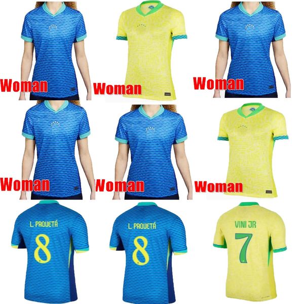 Sıcak satış 2024 Casemiro İsa Brazils Futbol Formaları Richarlison Camiseta Raphinha Paqueta Vini Jr Rodrygo Brasil Maillots Futbol Gömlek Kadın Üniforma Hayranları