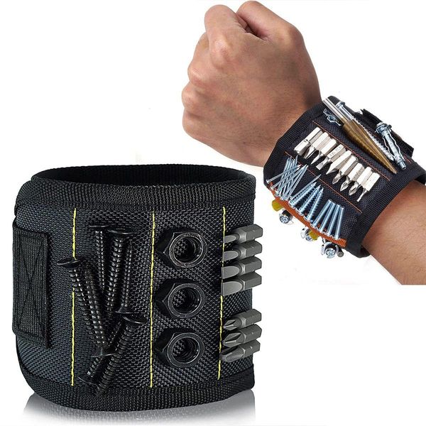 Hundepflege Herren Armband Werkzeuge Halter Tasche Tasche Gürtel mit starken Magneten magnetisch zum Halten von Schrauben Nägel Bohren Bits Drop Deli Otlgd