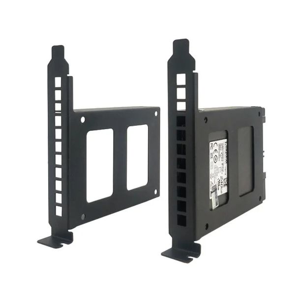 Novo 2024 Slot PCI de metal 2,5 polegadas/SATA/SSD/HDD Painel traseiro Painel de montagem do suporte do disco rígido Caddy do adaptador de disco rígido com cabo de dados SATA para painel traseiro