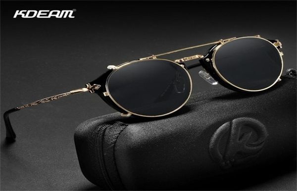 KDEAM Retro-Steampunk-Sonnenbrille, rund, zum Aufstecken, für Herren und Damen, doppelschichtig, abnehmbare Linse, Barock-Gläser mit geschnitzten Beinen, UV400, mit Box 226170993