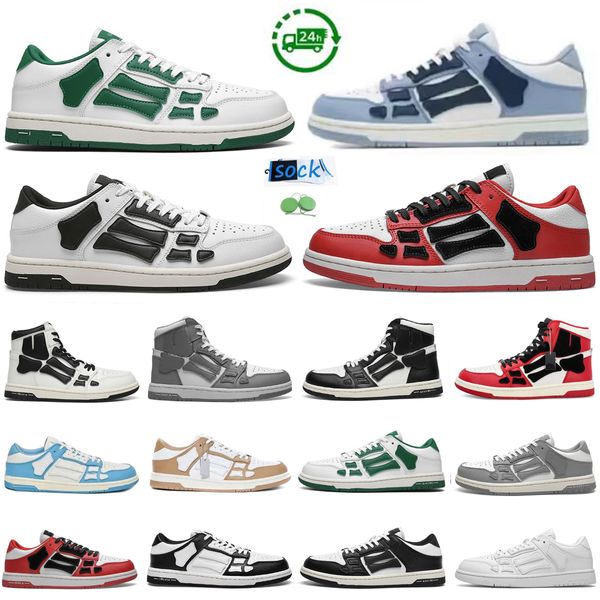 2024 Skel Top Low High Uomo Donna Scarpe casual Designer Scheletro Sneaker piatta Pizzo Bianco Nero Blu Verde Rosa Rosso Scheletro Ossa Mens Scarpe da ginnastica Piattaforma Sport Sneakers