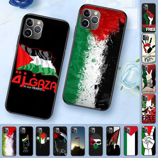 Palästina Flagge Karte Reisepass Handytasche für iPhone 15 Plus 14 Pro Max 13 12 11 XS MAX XR X 8 7 6 Iphone15 Mode weiche TPU schwarze Handy-Abdeckung Haut