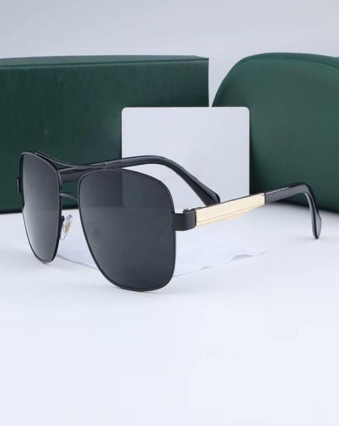 Солнцезащитные очки высшего качества дизайн роскошного бренда Классический крокодиловый очки мода Адулизующая поляризация UV400 Goggle сплав с сплавом с ORI2399432