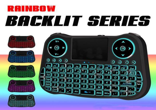 MT08 Mini-Tastatur, 24G Wireless Air Mouse, 7-farbiges, hintergrundbeleuchtetes Handheld-Touchpad, 92 Tasten, wiederaufladbare Fernbedienung3393382