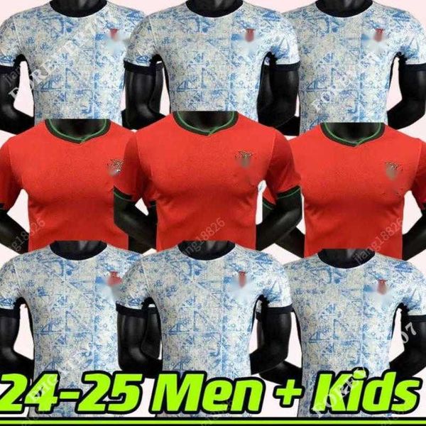 23 24 Portuguesa portugal camisas de futebol Ruben Ronaldo Português 2024 2025 Portugal camisa de futebol masculino conjunto infantil Portugals Euro vitória sobre a Tailândia