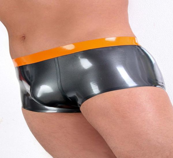 Moda Sexy Borracha Boxer Shorts Panties Fetish Latex Male Lingerie Rouphe Plus Tamanho 1016473
