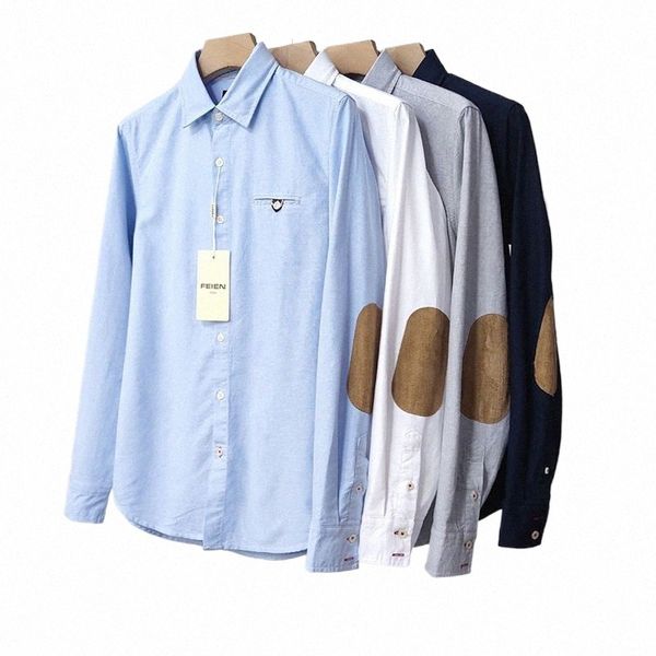 Camisas masculinas de manga lg com bloco de cores japonesas e remendos de cotovelo design puro cott camisas masculinas, roupas masculinas p7IT #