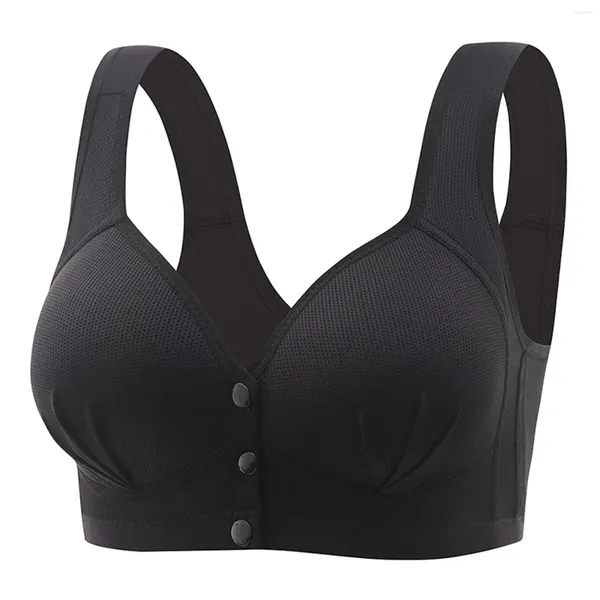 BHs Damen-Frontknopf, einfarbig, weiblich, aktiv, ohne Stahlringe, große Größe, rückenfrei, Bralette, Damen-Push-up-BH