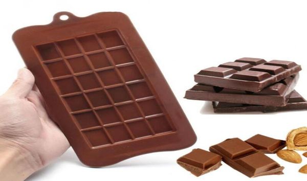 24 Griglia Quadrata Stampo per cioccolato Stampo in silicone Stampo per dessert Blocco bar Blocco di ghiaccio Torta in silicone Caramelle Zucchero Cuocere Stampo LX27476695602