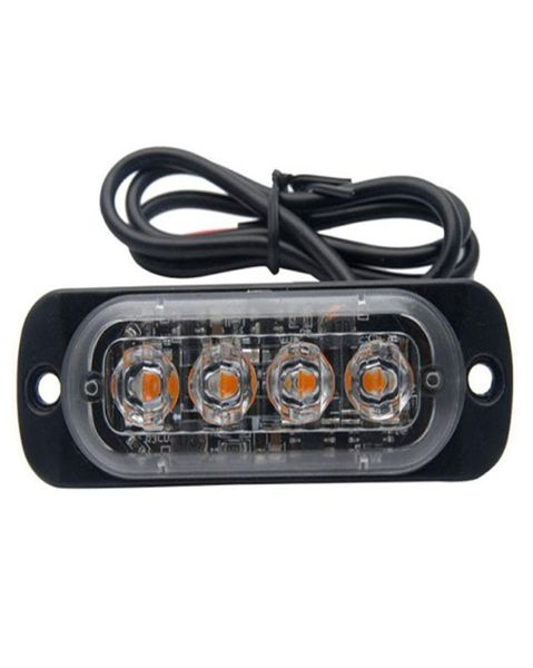 CarStyling Bright White Yellow Red Blue Amber 4 LED Car Truck Van Beacon Strobe Warning Flashing Emergency Grille Light8413532