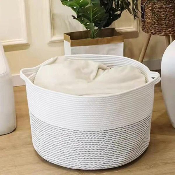 Sacos de lavanderia organizados cesta impermeável bin trançado capacidade roupas sujas com alça respirável odor-livre para brinquedos