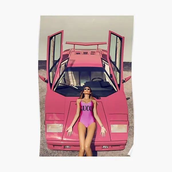 Calligrafia Riocam Pink Countach Poster Divertente Moderna Home Stampa Decorazione Murale Camera Art Decor Immagine Pittura Vintage Senza Cornice