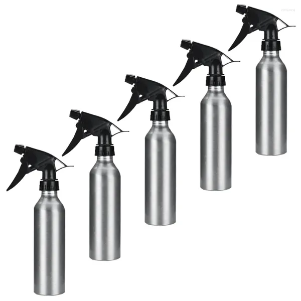 Garrafas de armazenamento 5 pcs spray de alumínio vazio recarregável névoa atomizadores dispensadores de pulverizador de água para limpeza de soluções de plantio essenciais