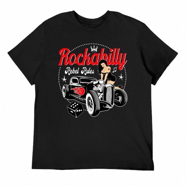 Rockabilly Musik Hot Rod Sock Hop Dance Vintage T-Shirt Fresh Sports Lustiges T-Shirt Classic Home USA Größe n7lR #