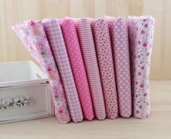 Giyim Kumaş 7 PCSlot 50cmx50cm Pembe Pamuk Yağ Çeyreği dikiş için Tilda Bebek Bebek Bezi Diy Quilting Patchwork Doku Tekstil19133422