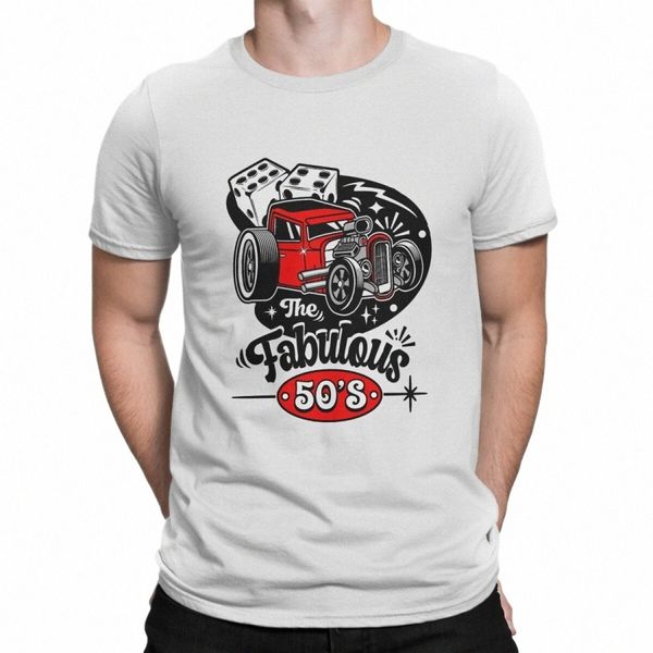 Rockabilly anni '50 Sock Hop Party Vintage Rock And Roll anni '50 Tshirt Graphic Uomo Top Vintage Homme Abbigliamento estivo Fibra T Shirt q5X5 #