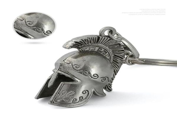 Haken Schienen Spartanischer römischer Helm Krieger griechischer Gladiator Legierung Schlüsselanhänger Schmuck Charm Schlüsselanhänger Party Geburtstagsgeschenk für Männer Fashio6670974