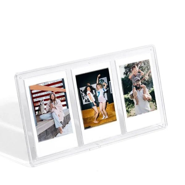 Прозрачная рамка для фотографий, вертикальная 3-дюймовая фоторамка с 3 слотами, фоторамка для мгновенной пленки, фотостол для Fujifilm Instax mini