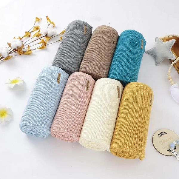 Coperte nate Baby Nascita Roba Tessuto a maglia Cotone Ragazzi Passeggino Super Soft Infant Swaddle Biancheria da letto per bambini Ragazza Infantil Wrap 240311