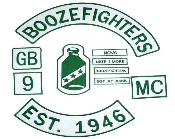 Boozefighters Est 1946 MC Grande ferro ricamato punk su badge patch di motociclisti per jeans per giacca 10 pezzi set9747136