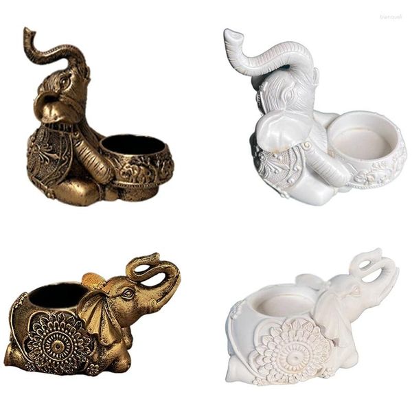 Portacandele Animale Elefante Scultura Portacandele Deco Piccolo bastoncino Buon regalo fortunato