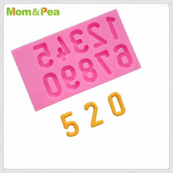 Moldes de cozimento MomPea MPA0685 Números Molde de Silicone Pasta de Açúcar 3D Fondant Decoração de Bolo