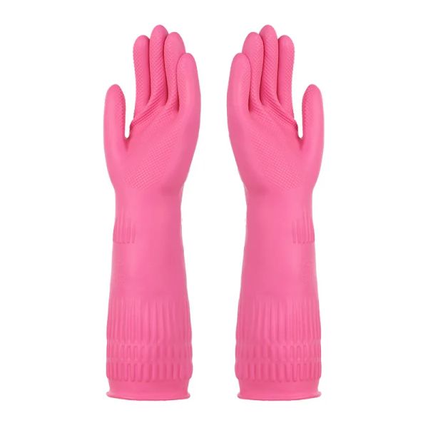 Handschuhe, Reinigungshandschuhe, 2 Paar, wiederverwendbare Gummi-Haushalts-Geschirrspülhandschuhe, Latex, wasserdicht, rutschfest, für Küche, Garten, Badezimmer