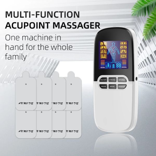 Zaagmachines Dual Channel Ems Tens Unit Hine Estimulador Muscular Ems Eletrônico Pulso Massageador Elétrico Herald Tens Hine Acupuntura Corpo