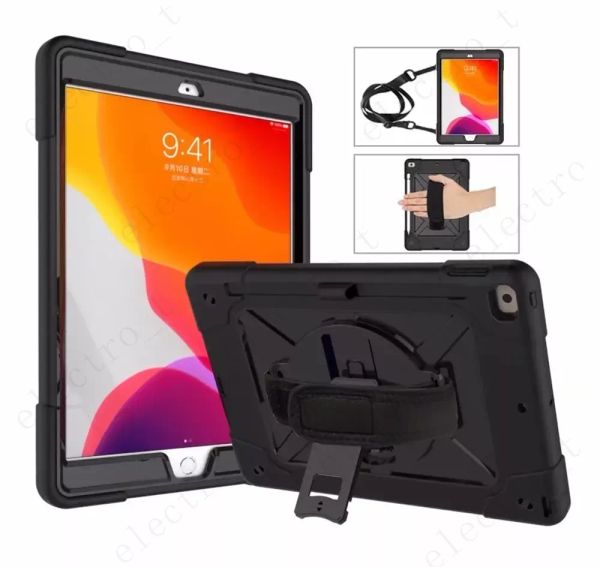 Capa resistente para tablet para ipad 10.2 mini 5 air 4 pro 11 9.7 polegadas capa protetora à prova de choque de 3 camadas com alça de ombro