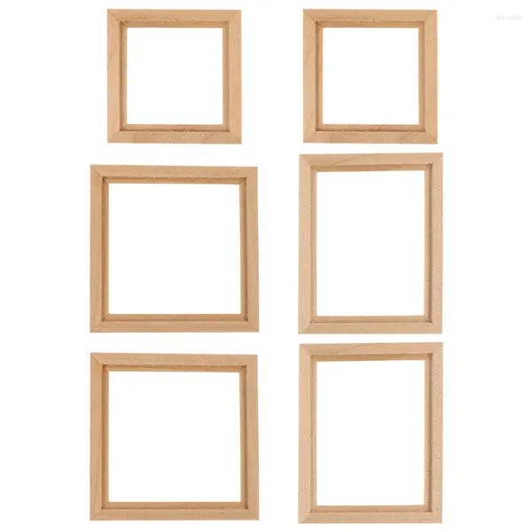 Frames 6 PCs Ornamente PO Frame Model Kleinkind Playset Outdoor Holzpuppenhausmöbel Mini Layout -Requisiten