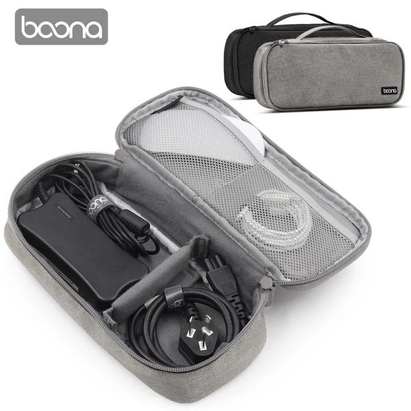Рюкзак BOONA для ноутбука, адаптер переменного тока, зарядный кабель, сумка для хранения, противоударный водонепроницаемый дорожный органайзер для шнура питания, однослойной мыши