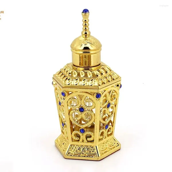 Garrafas de armazenamento de metal antigo oriente médio decoração de casamento estilo árabe garrafa de perfume óleos essenciais conta-gotas recarregáveis