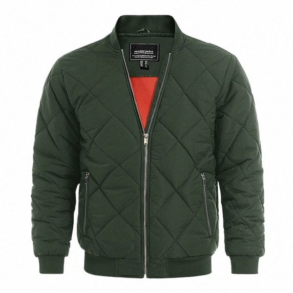 Magcomsen Outono Jaqueta Bomber Masculina À Prova de Vento Jaqueta Varsity Acolchoada Rib Casacos Quentes Viagem Jaqueta de Beisebol de Trabalho O8iE #