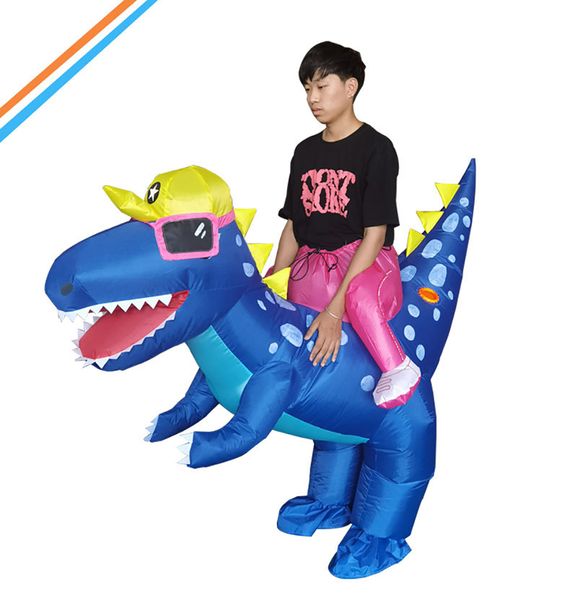 Trajes infláveis de dinossauro engraçado andando vestido t-rex festa cosplay carnaval traje de halloween para adultos crianças