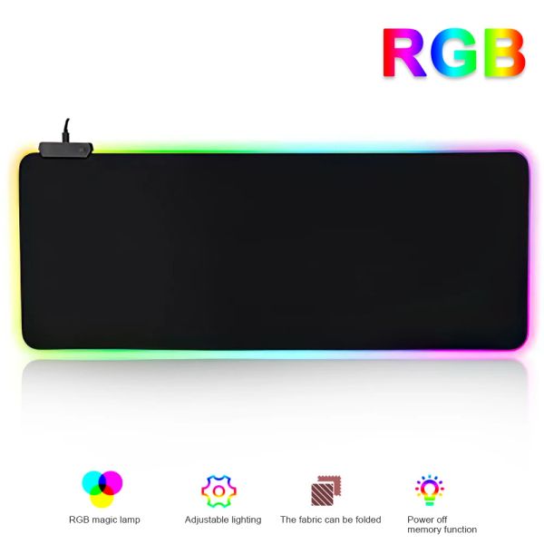 Коврики RGB коврик для мыши светодиодный светящийся коврик для мыши для клавиатуры настольный коврик для мыши 80 см складной с USB-кабелем противоскользящий для мыши для ноутбука и офиса